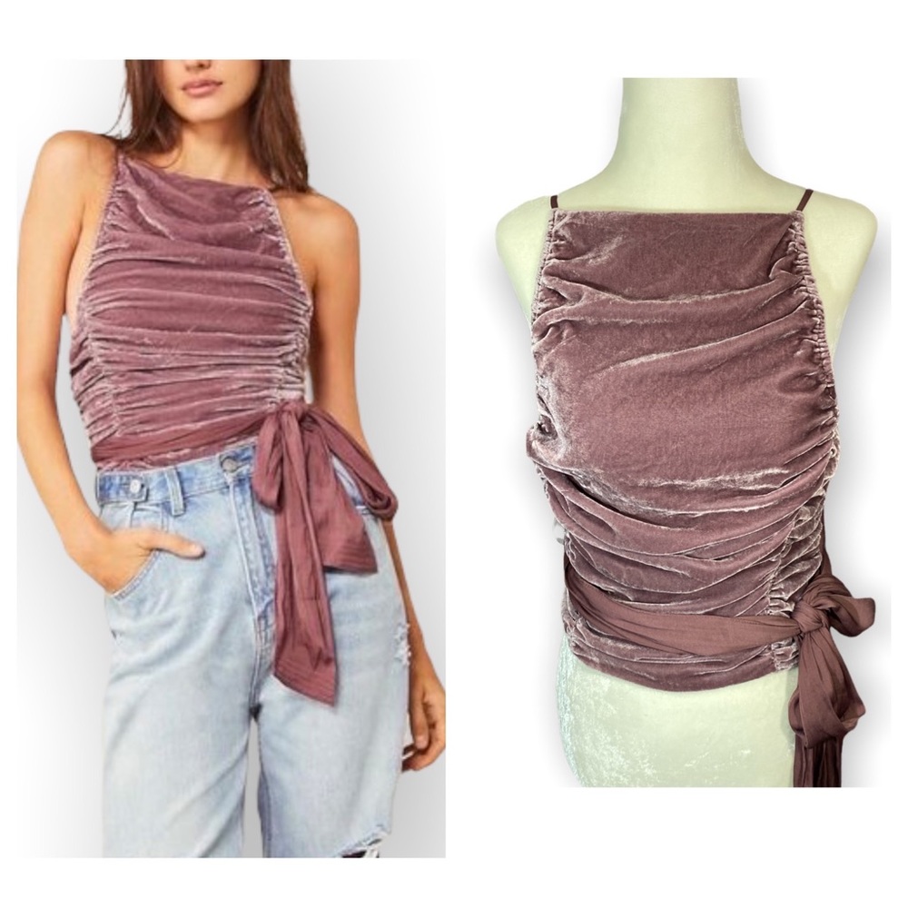 FP Real Love Mauve Velvet Wrap Tank Size M